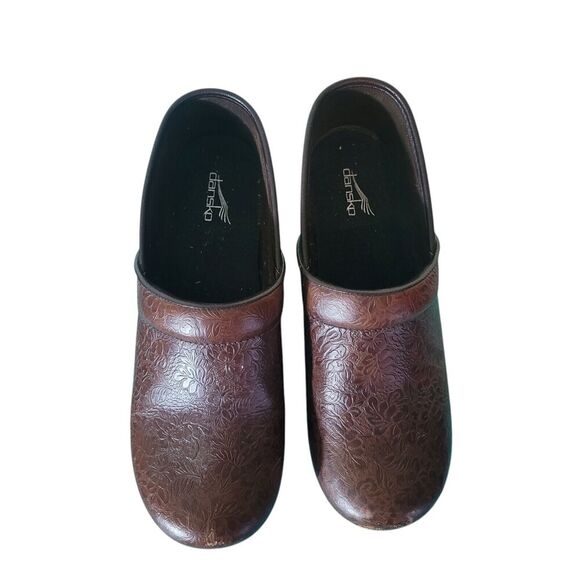 Dansko Leather Tooled Comfort Shoes Women's Size 40 US 9 Brown Nursing Waitress - Picture 3 of 9